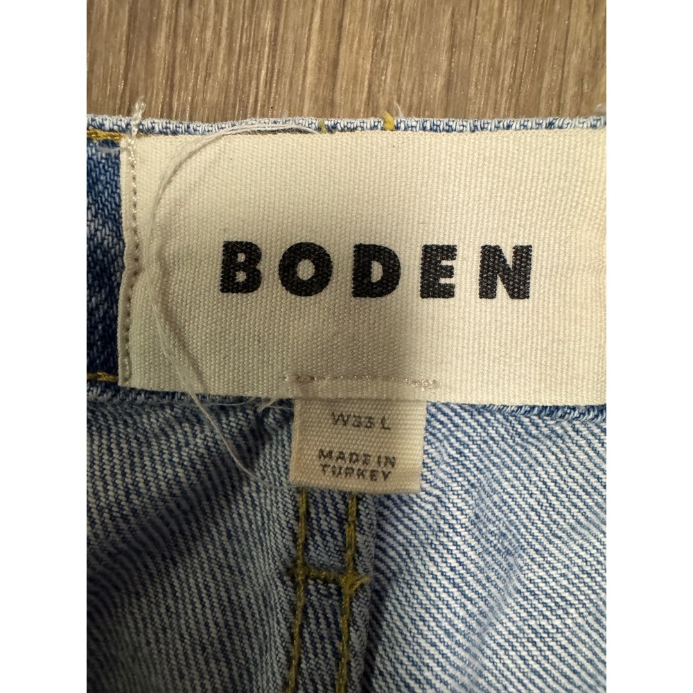 Boden Womens Light Wash Wide Leg Raw Hem Denim Jeans W33 Blue - Picture 5 of 7